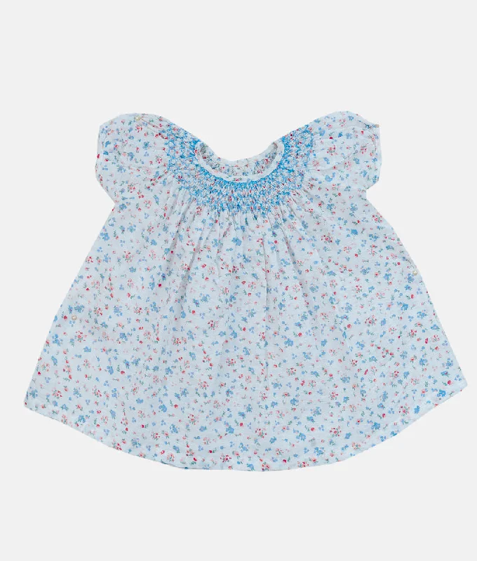 Meadow Floral Smocked Bishop Baby Dress - 0-3 Months